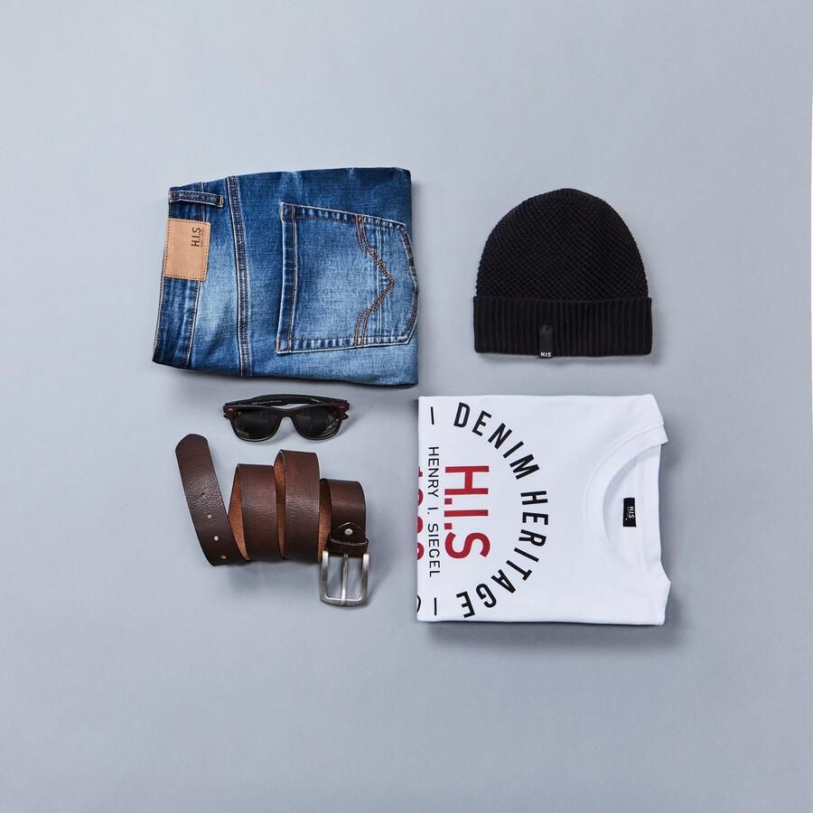 H.I.S Straight jeans DIX rechte pasvorm lage taille used-wassing - Foto 2