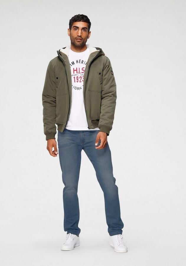 H.I.S Shirt met ronde hals Korte mouwen smalle pasvorm met print ronde hals van katoen - Foto 9