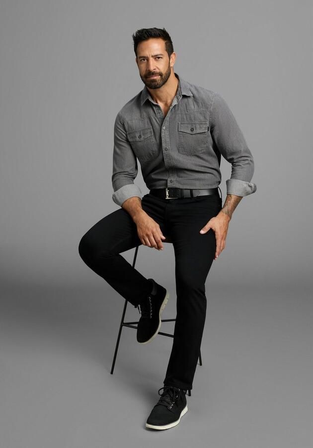 H.I.S Straight jeans NEW DALE rechte broek met used-effecten lage taille - Foto 4