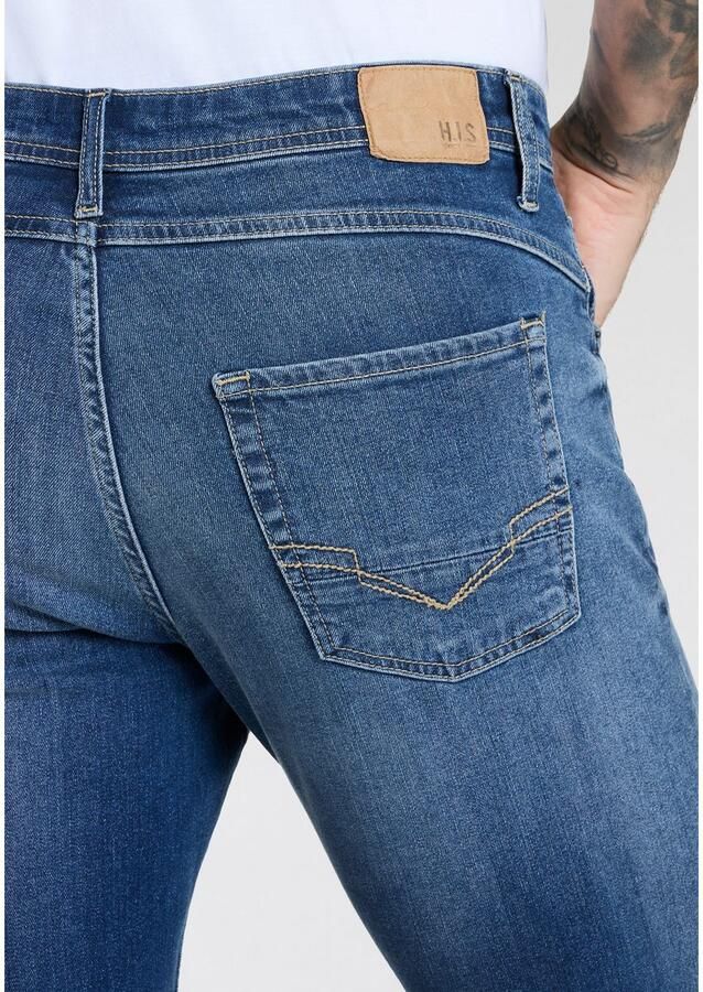 H.I.S Straight jeans NEW DALE rechte broek met used-effecten lage taille