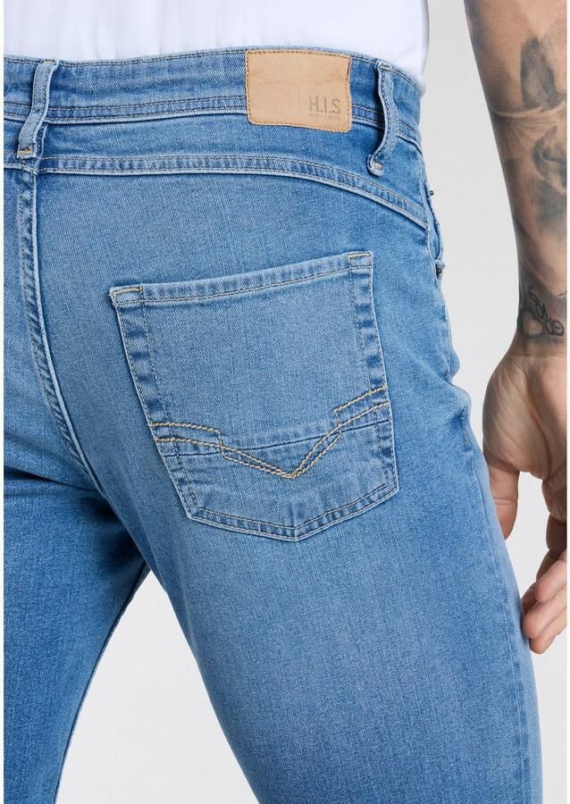 H.I.S Straight jeans NEW DALE rechte broek met used-effecten lage taille