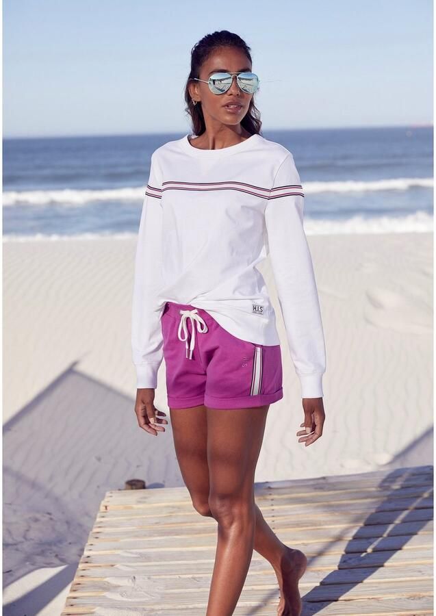 H.I.S Strandshort met tapestrepen opzij - Foto 2