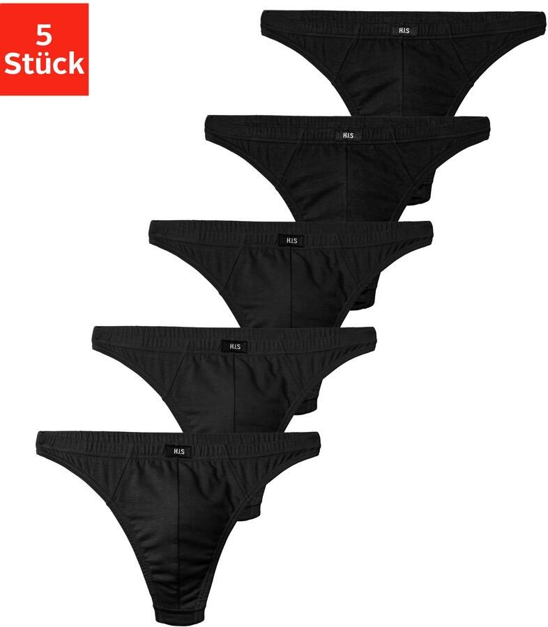 H.I.S String Heren onderbroek in katoen-stretchkwaliteit (set 5 stuks) - Foto 6