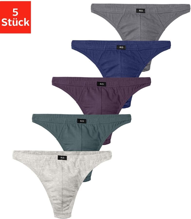 H.I.S String Heren onderbroek in katoen-stretchkwaliteit (set 5 stuks) - Foto 5