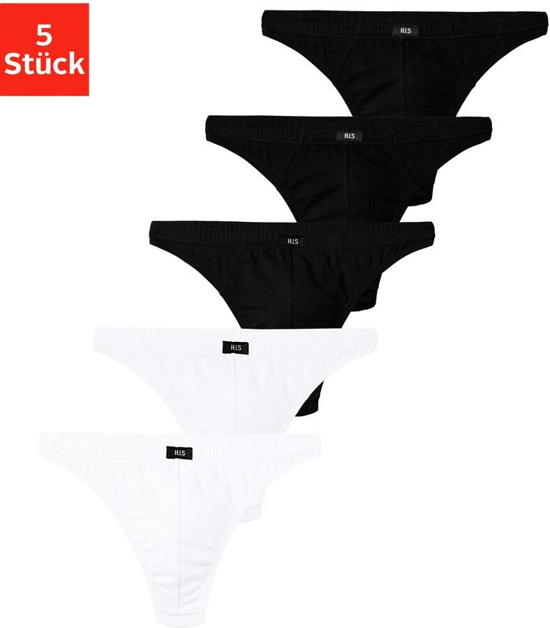 H.I.S String Heren onderbroek in katoen-stretchkwaliteit (set 5 stuks) - Foto 6