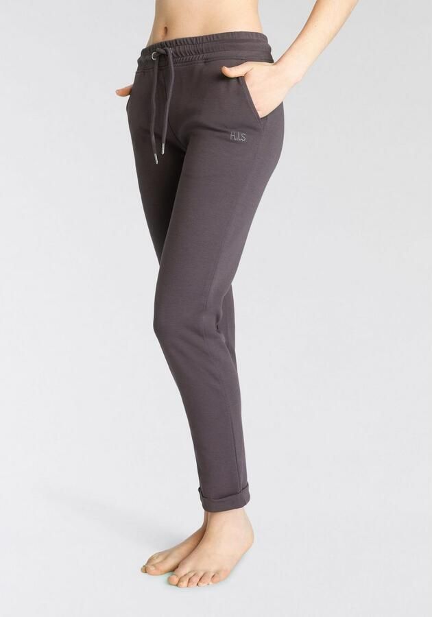 H.I.S Sweatbroek relaxbroek sweatbroek Slipbroek met kleine omslag aan de zoom loungewear - Foto 6
