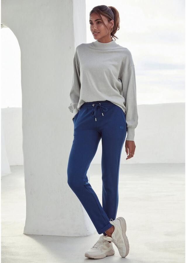 H.I.S Sweatbroek relaxbroek sweatbroek Slipbroek met kleine omslag aan de zoom loungewear - Foto 3