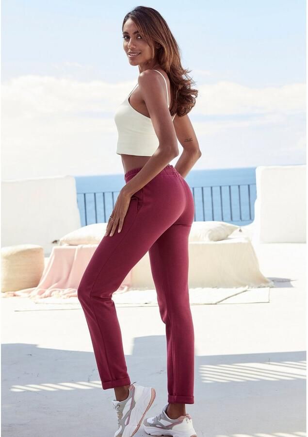 H.I.S Sweatbroek relaxbroek sweatbroek Slipbroek met kleine omslag aan de zoom loungewear - Foto 3