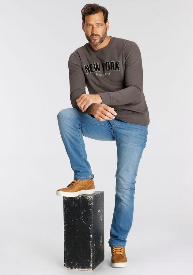 H.I.S Sweater Langarm losse pasvorm geborduurde look ronde hals - Foto 5