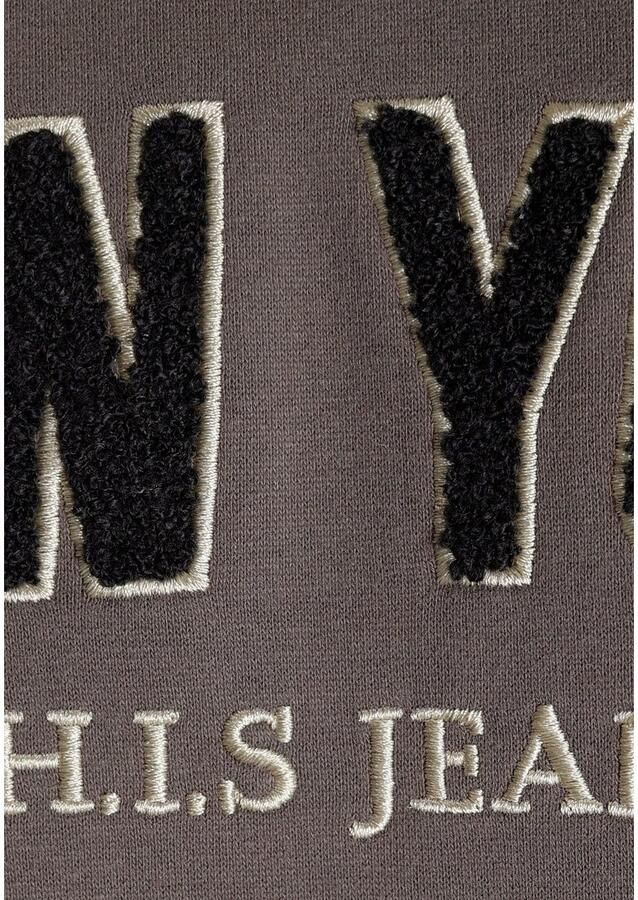 H.I.S Sweater Langarm losse pasvorm geborduurde look ronde hals - Foto 3