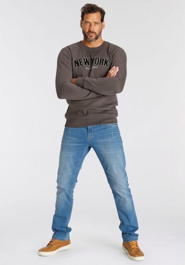 H.I.S Sweater Langarm losse pasvorm geborduurde look ronde hals - Foto 7