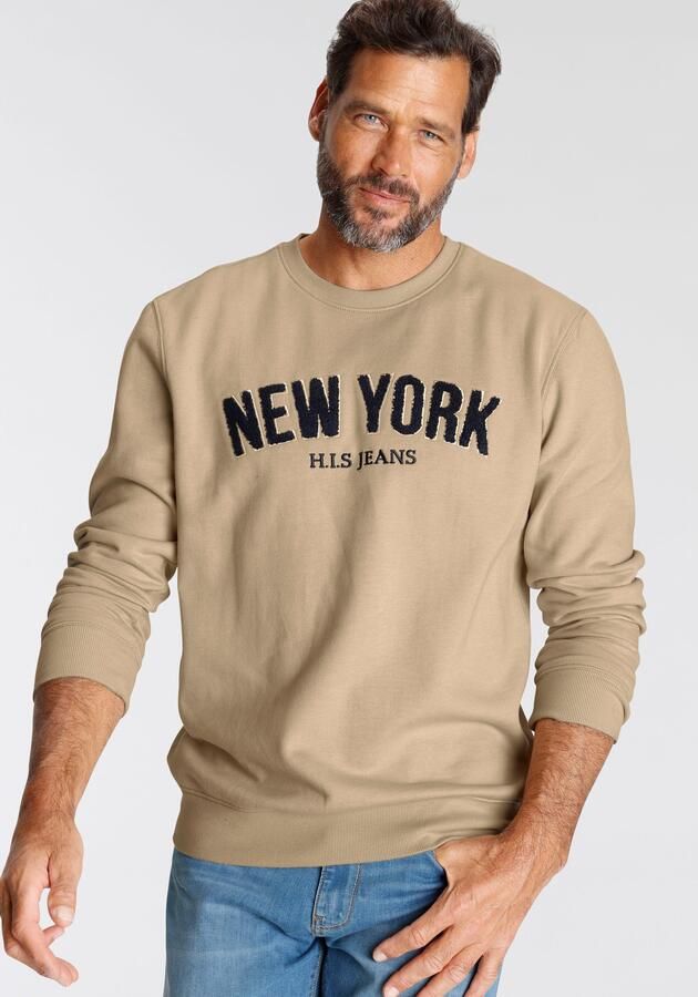 H.I.S Sweater Langarm losse pasvorm geborduurde look ronde hals - Foto 9