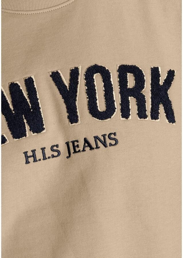 H.I.S Sweater Langarm losse pasvorm geborduurde look ronde hals - Foto 3