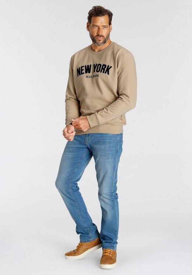 H.I.S Sweater Langarm losse pasvorm geborduurde look ronde hals - Foto 7