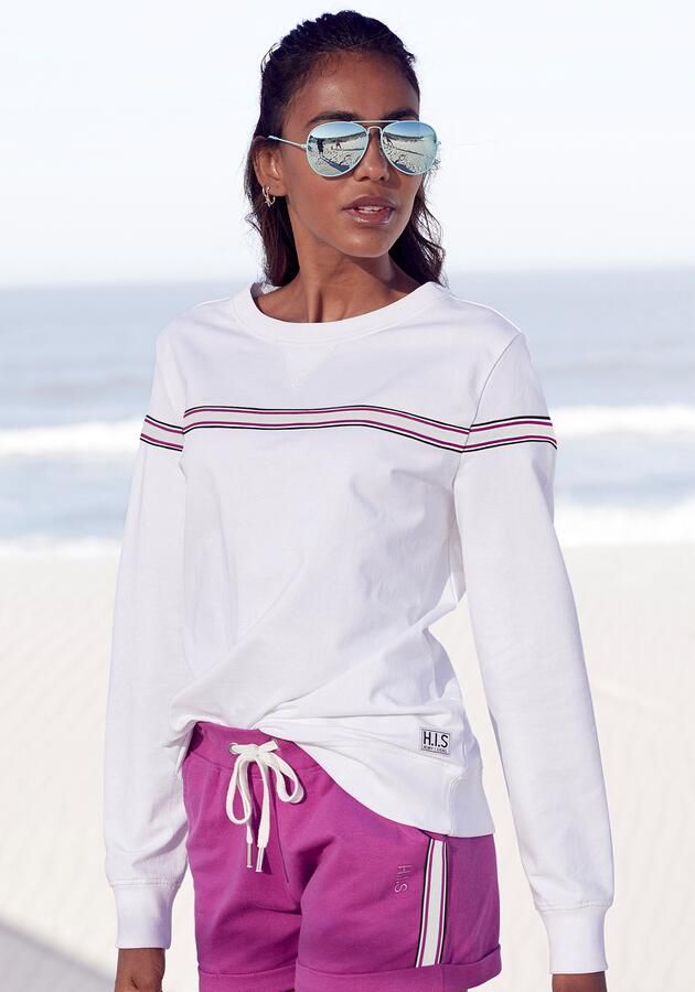 H.I.S Sweater met contrasterend tape loungepak - Foto 3