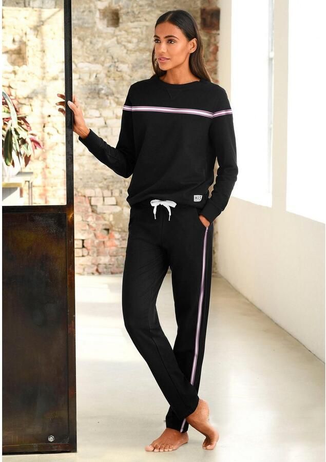 H.I.S Sweater met contrasterend tape loungepak - Foto 3