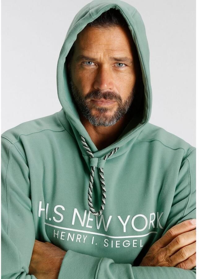 H.I.S Sweatshirt bedrukt ontwerp met capuchon en koord van katoenmix