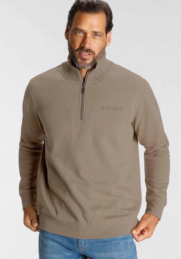 H.I.S Sweatshirt effen van rekbare sweatstof met logoborduring - Foto 5