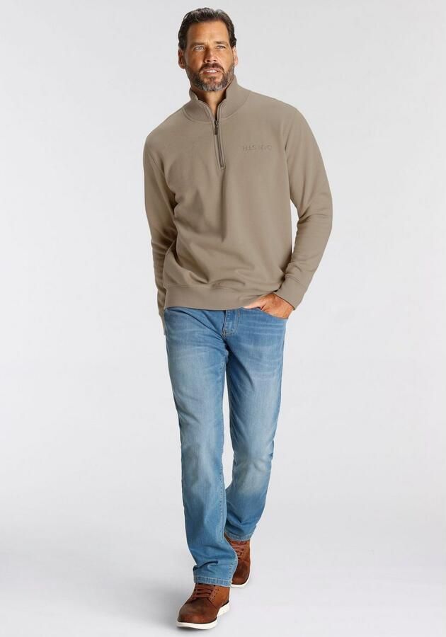 H.I.S Sweatshirt effen van rekbare sweatstof met logoborduring - Foto 7