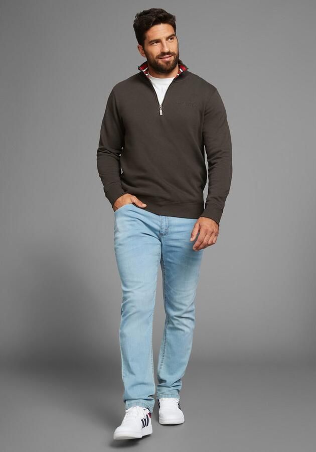 H.I.S Sweatshirt effen van rekbare sweatstof met logoborduring - Foto 3