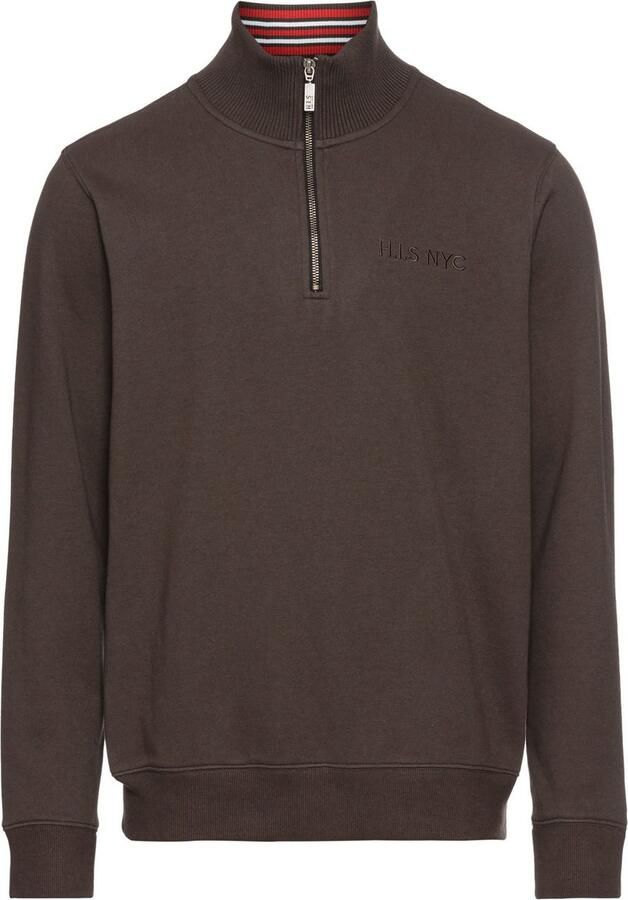 H.I.S Sweatshirt effen van rekbare sweatstof met logoborduring - Foto 5