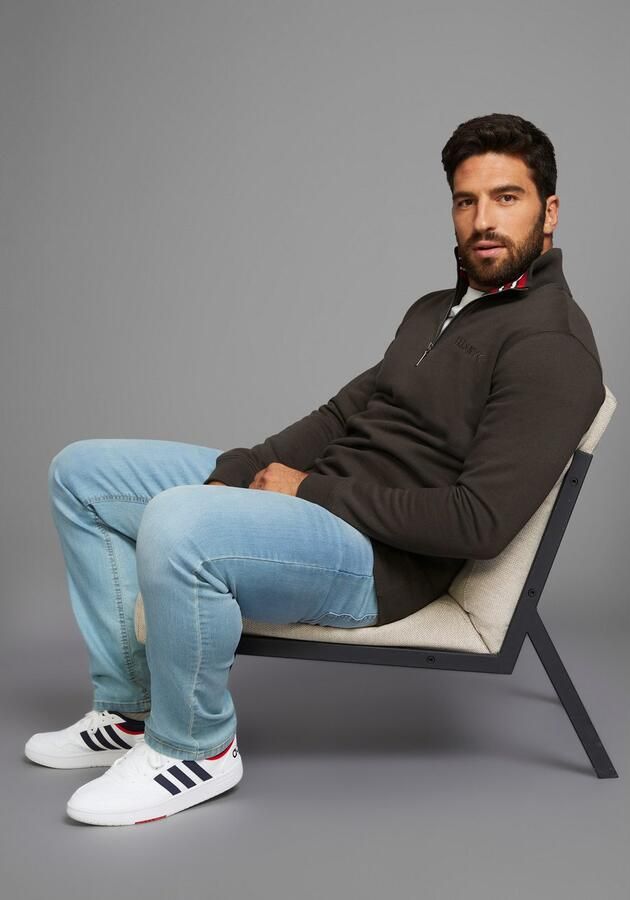 H.I.S Sweatshirt effen van rekbare sweatstof met logoborduring - Foto 4