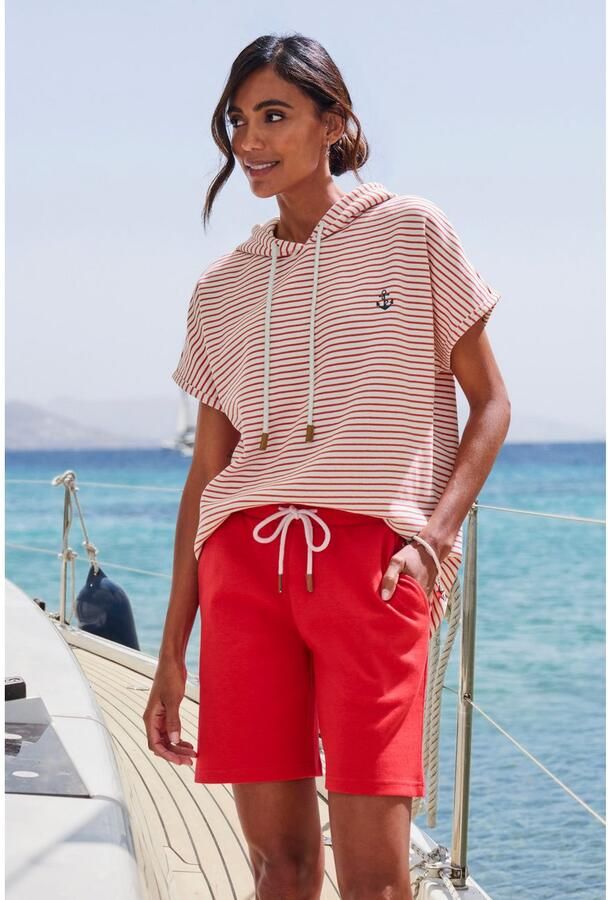 H.I.S Short met koord en borduursel loungewear