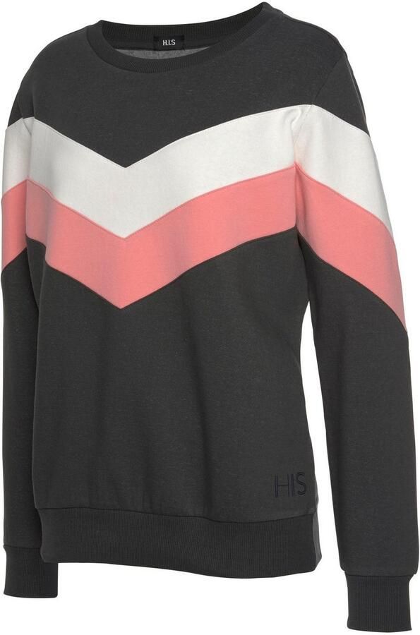 H.I.S Sweatshirt met contraststrepen aan voorkant en mouwen loungewear - Foto 7