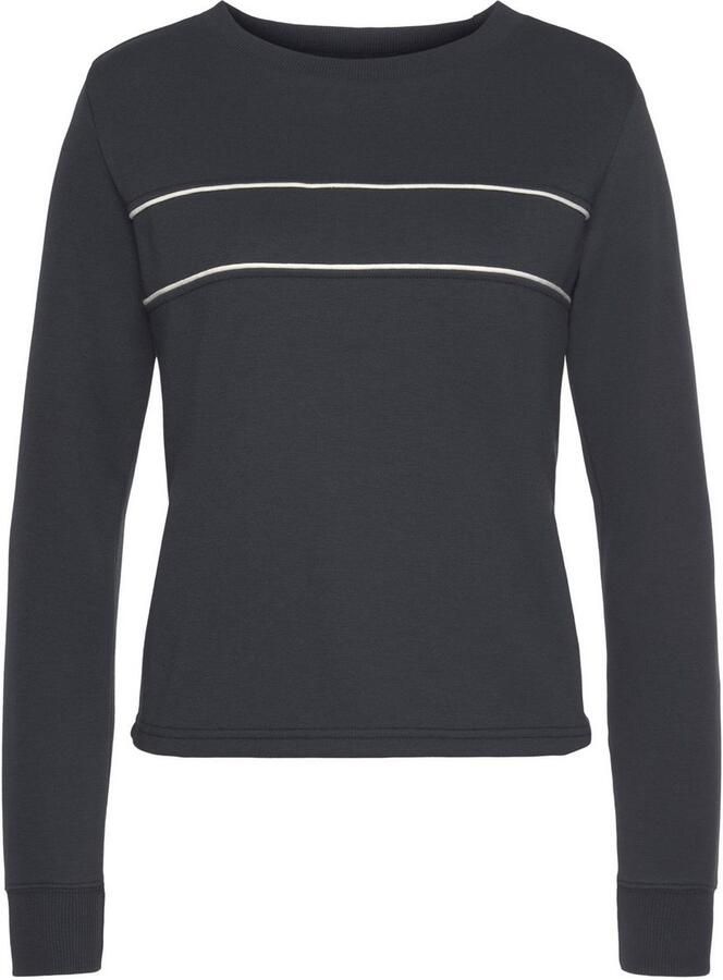 H.I.S Sweatshirt met piping op de borst loungewear