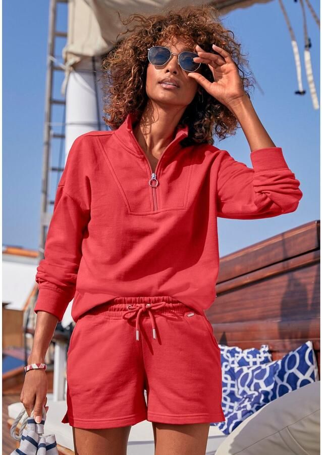 H.I.S Sweatshirt Troyer met opstaande kraag Troyer in maritieme stijl loungewear - Foto 2