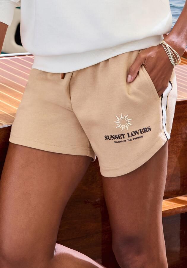 H.I.S Sweatshort met tunnelkoord en print - Foto 6