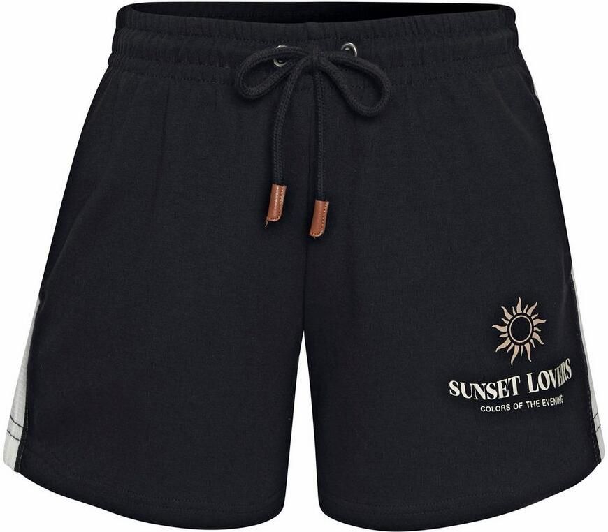 H.I.S Sweatshort met tunnelkoord en print