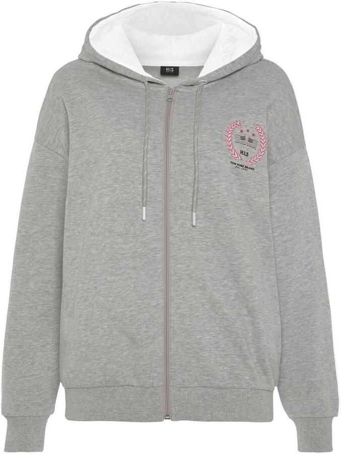 H.I.S Sweatvest -lounge jas met mooie borduursel loungeanzug - Foto 3