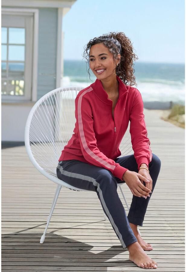 H.I.S Sweatvest met gestreepte tape aan de mouwen - Foto 4