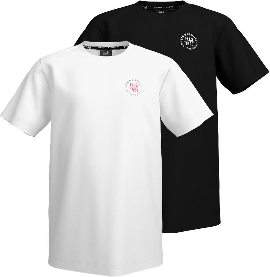 H.I.S T-shirt 2 T-shirts met logo-opdruk NIEUW: voor TEENS! 2-pack T-shirts (set 2-delig) - Foto 9
