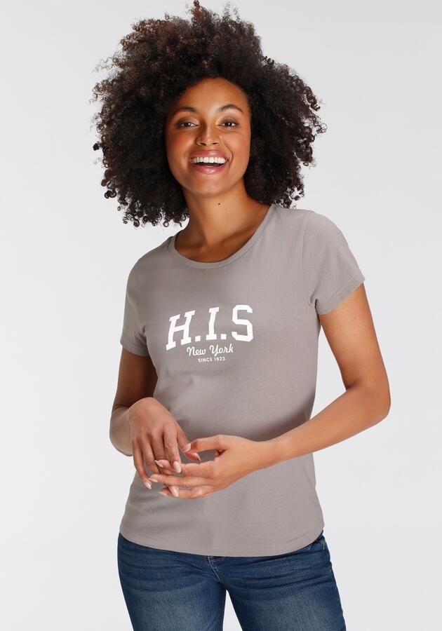 H.I.S T-shirt bedrukt voor vrije tijd van katoen - Foto 6