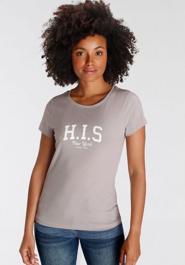 H.I.S T-shirt bedrukt voor vrije tijd van katoen - Foto 4