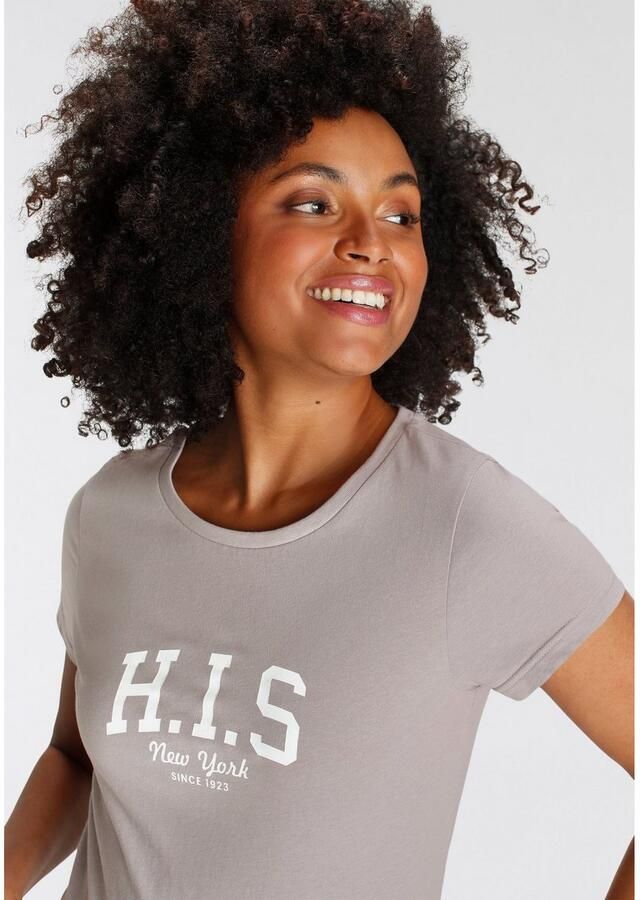 H.I.S T-shirt bedrukt voor vrije tijd van katoen - Foto 2