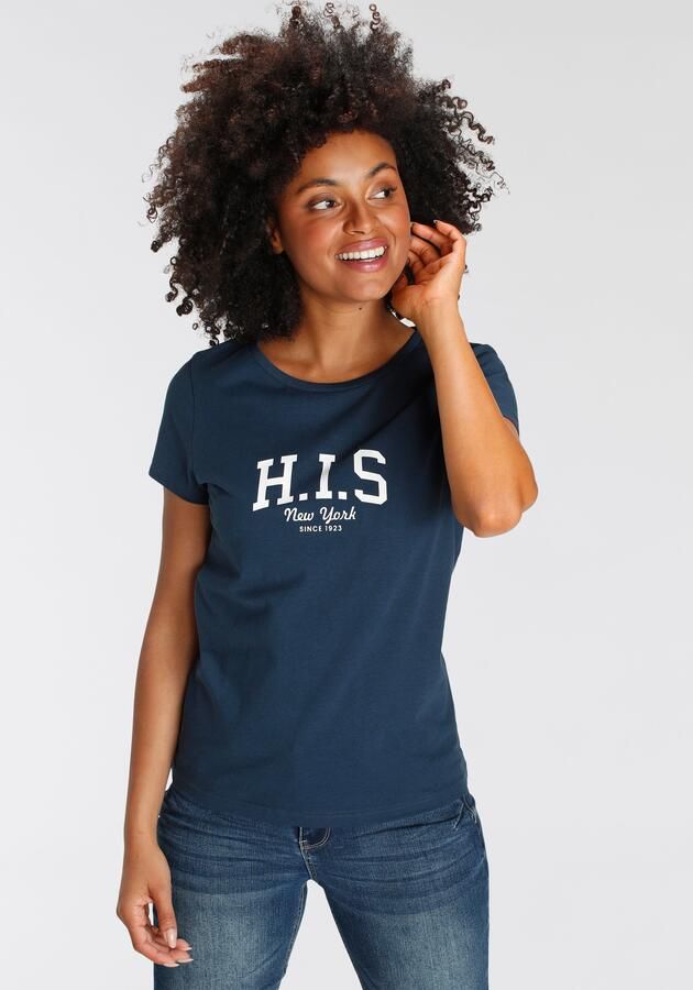 H.I.S T-shirt bedrukt voor vrije tijd van katoen - Foto 6