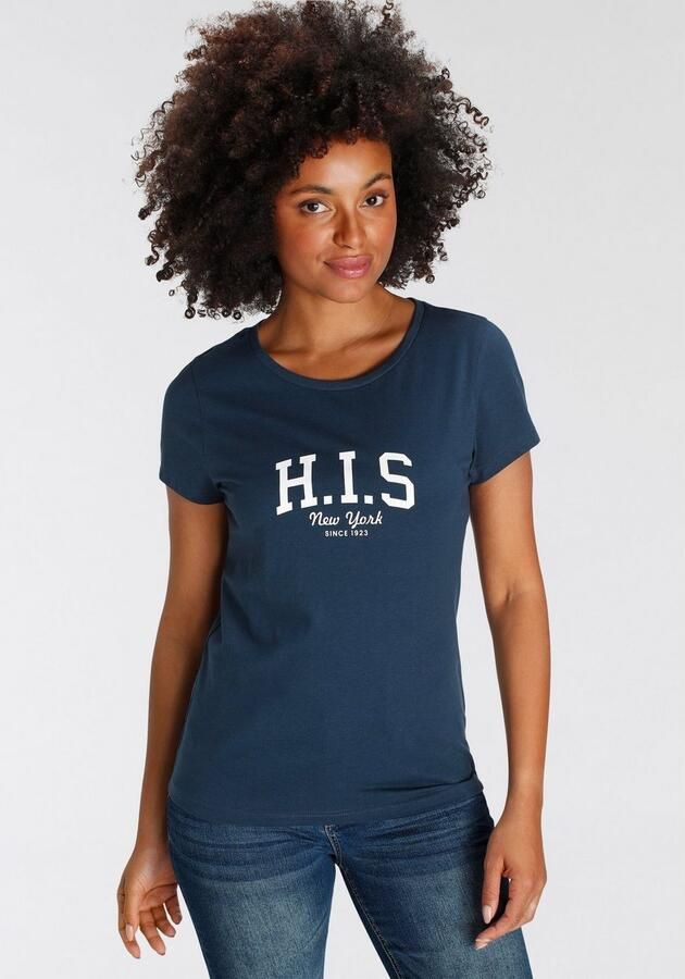 H.I.S T-shirt bedrukt voor vrije tijd van katoen - Foto 4
