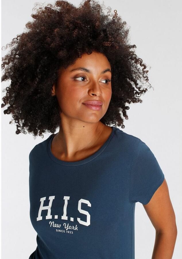 H.I.S T-shirt bedrukt voor vrije tijd van katoen - Foto 3