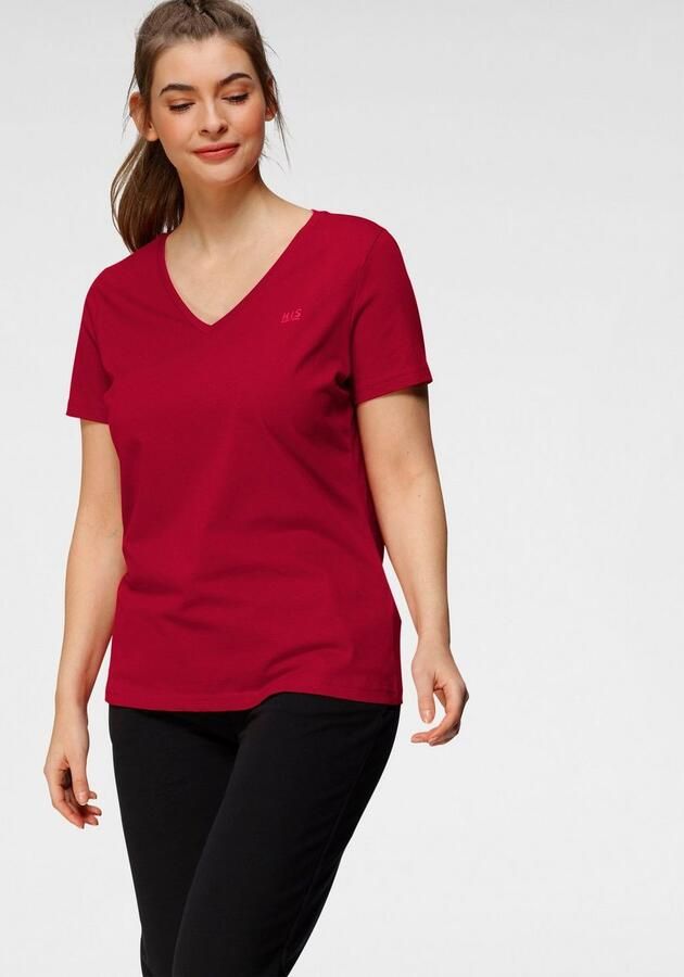 H.I.S T-shirt Essential basics figuurvolgende snit van katoen (Set van 3) - Foto 6