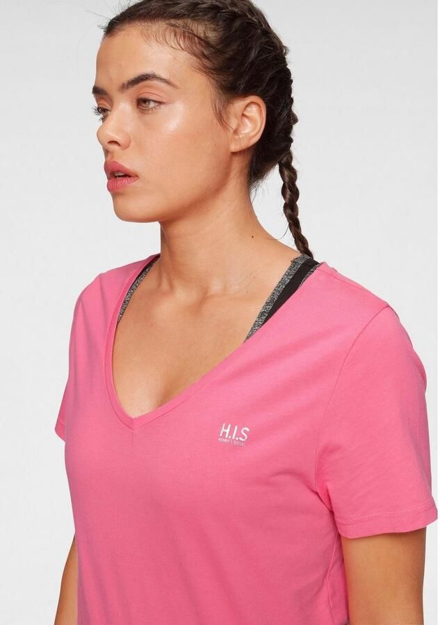 H.I.S T-shirt Essential basics figuurvolgende snit van katoen (Set van 3) - Foto 4