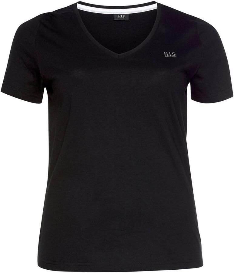 H.I.S T-shirt Essential basics figuurvolgende snit van katoen (Set van 3)