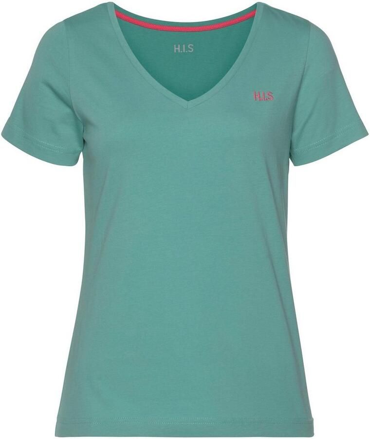H.I.S T-shirt Essential basics heup-lange pasvorm figuuraccentuerende snit van 100% katoen (Set van 3)