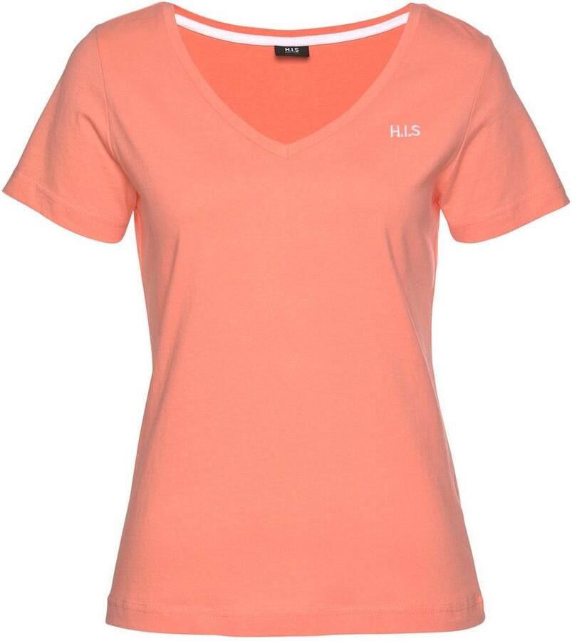 H.I.S T-shirt Essential basics heup-lange pasvorm figuuraccentuerende snit van 100% katoen (Set van 3)