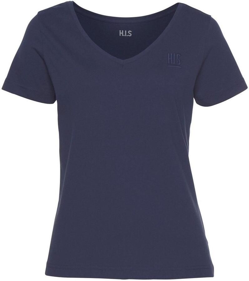 H.I.S T-shirt Essential basics heup-lange pasvorm figuuraccentuerende snit van 100% katoen (Set van 3)