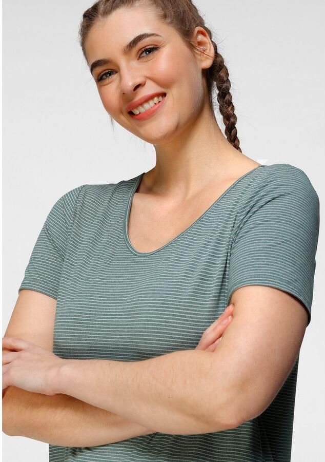 H.I.S T-shirt Korte mouwen figuurvolgende pasvorm van elastische single jersey (Set van 2) - Foto 2