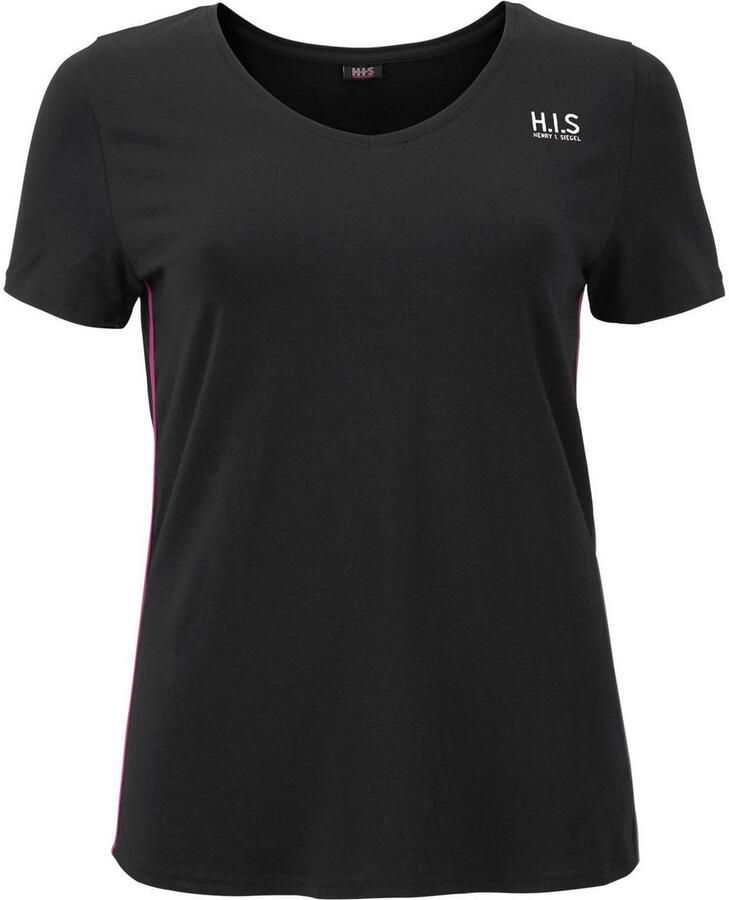 H.I.S T-shirt Korte mouwen figuurvriendelijke snit effen V-hals