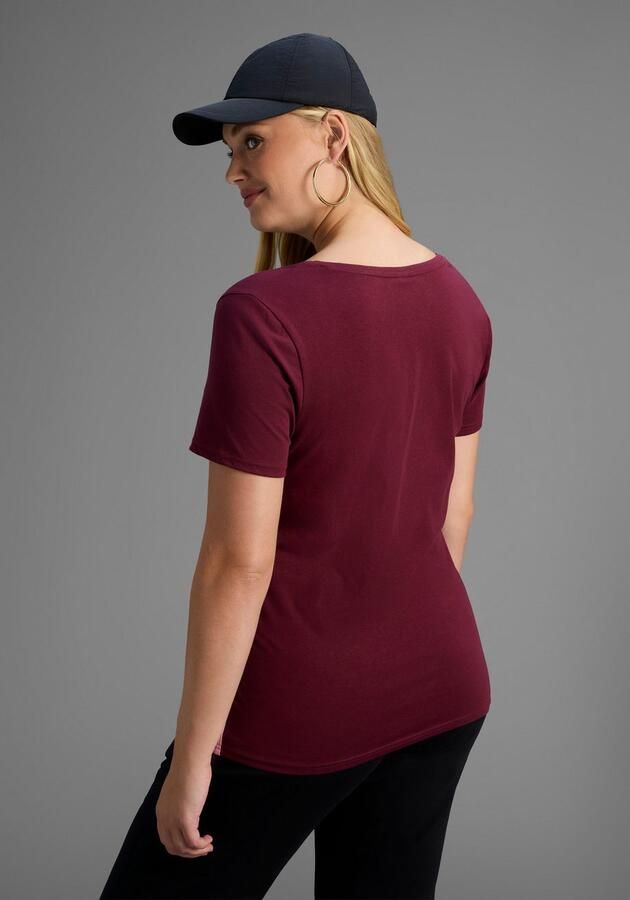 H.I.S T-shirt Korte mouwen figuurvriendelijke snit effen V-hals - Foto 3